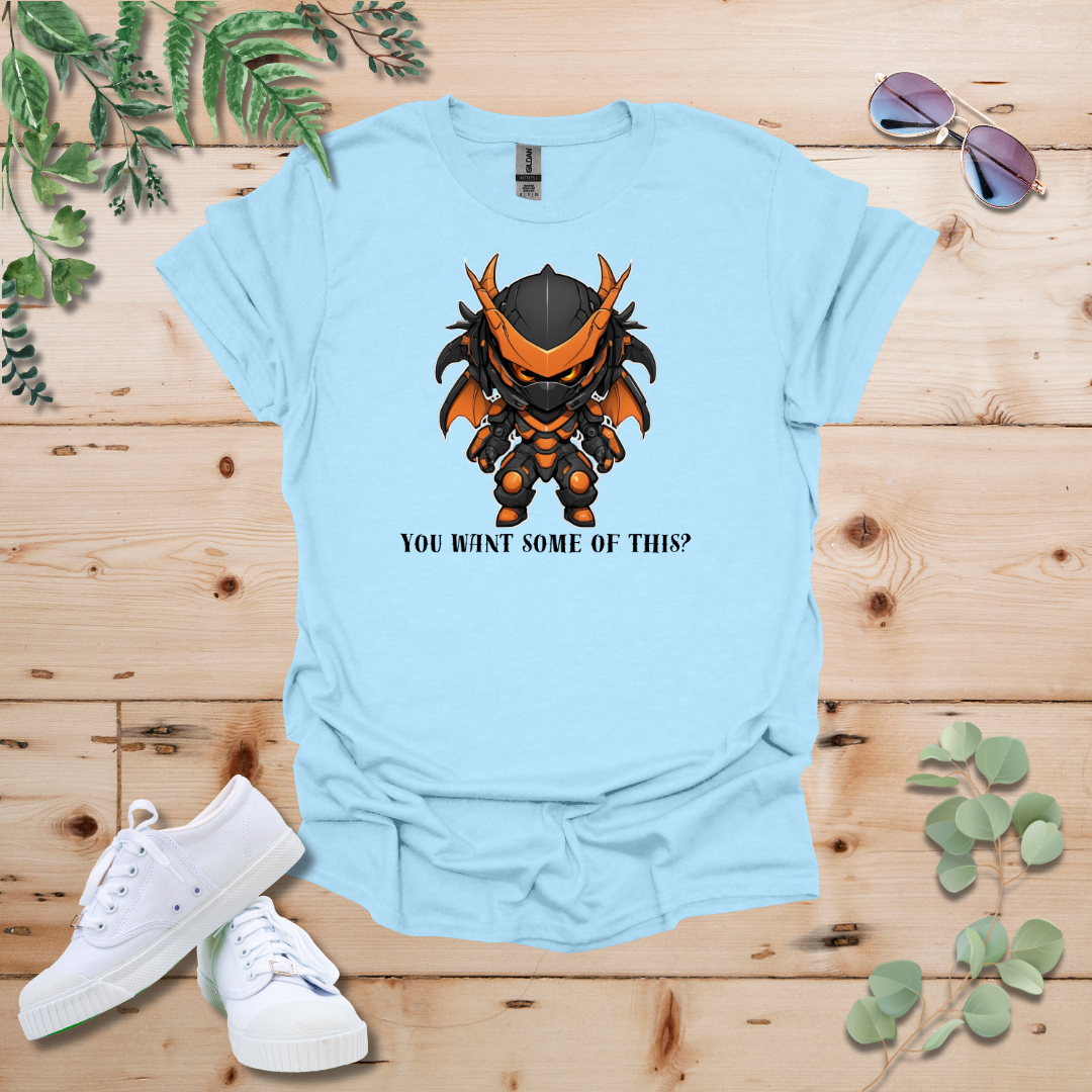 Faceless Tech Chibi Orange Dragon - You Want Some Of This? Tshirt