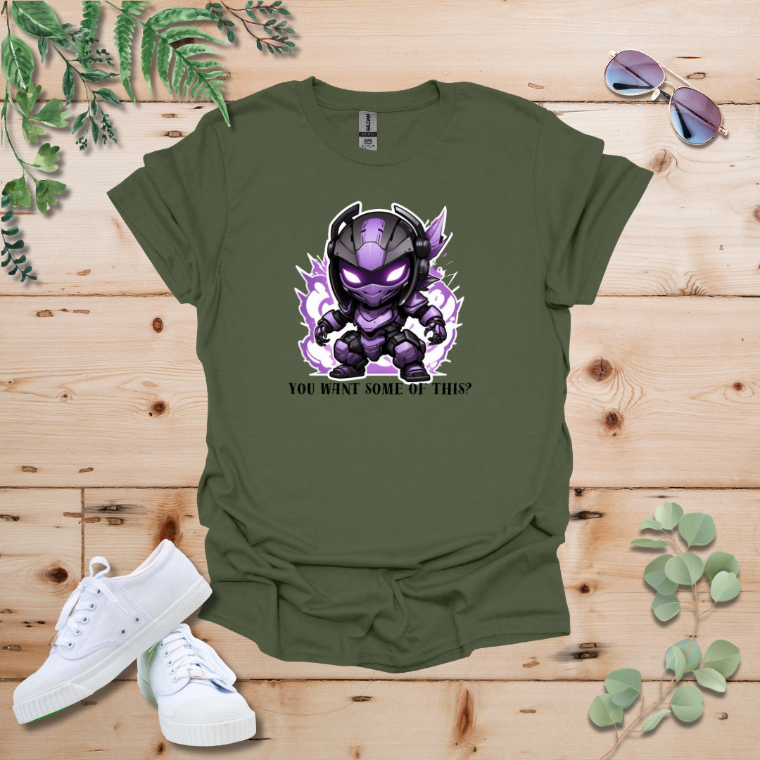 Faceless Tech Chibi Purple Dragon - You Want Some Of This? Tshirt