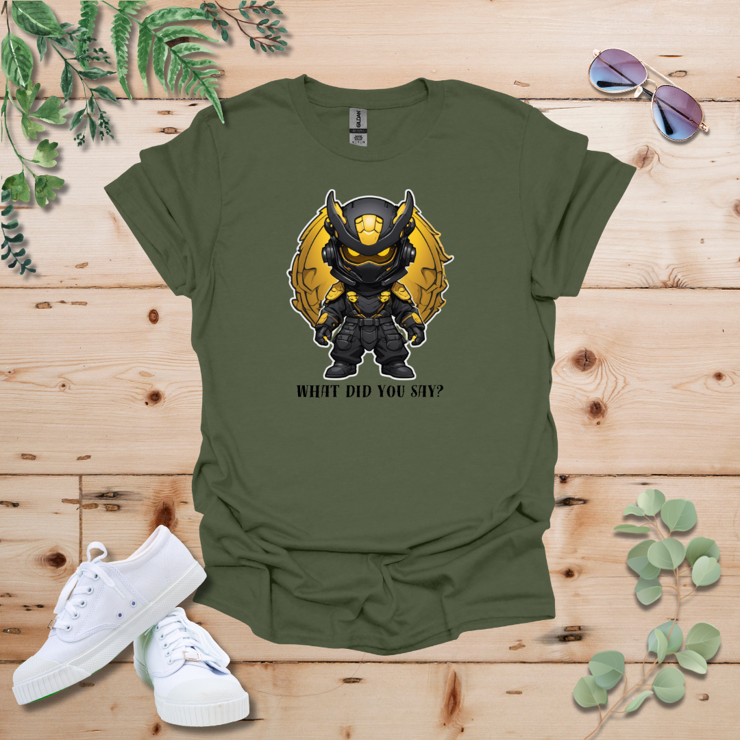 Faceless Tech Chibi Yellow Dragon - What Did You Say? Tshirt