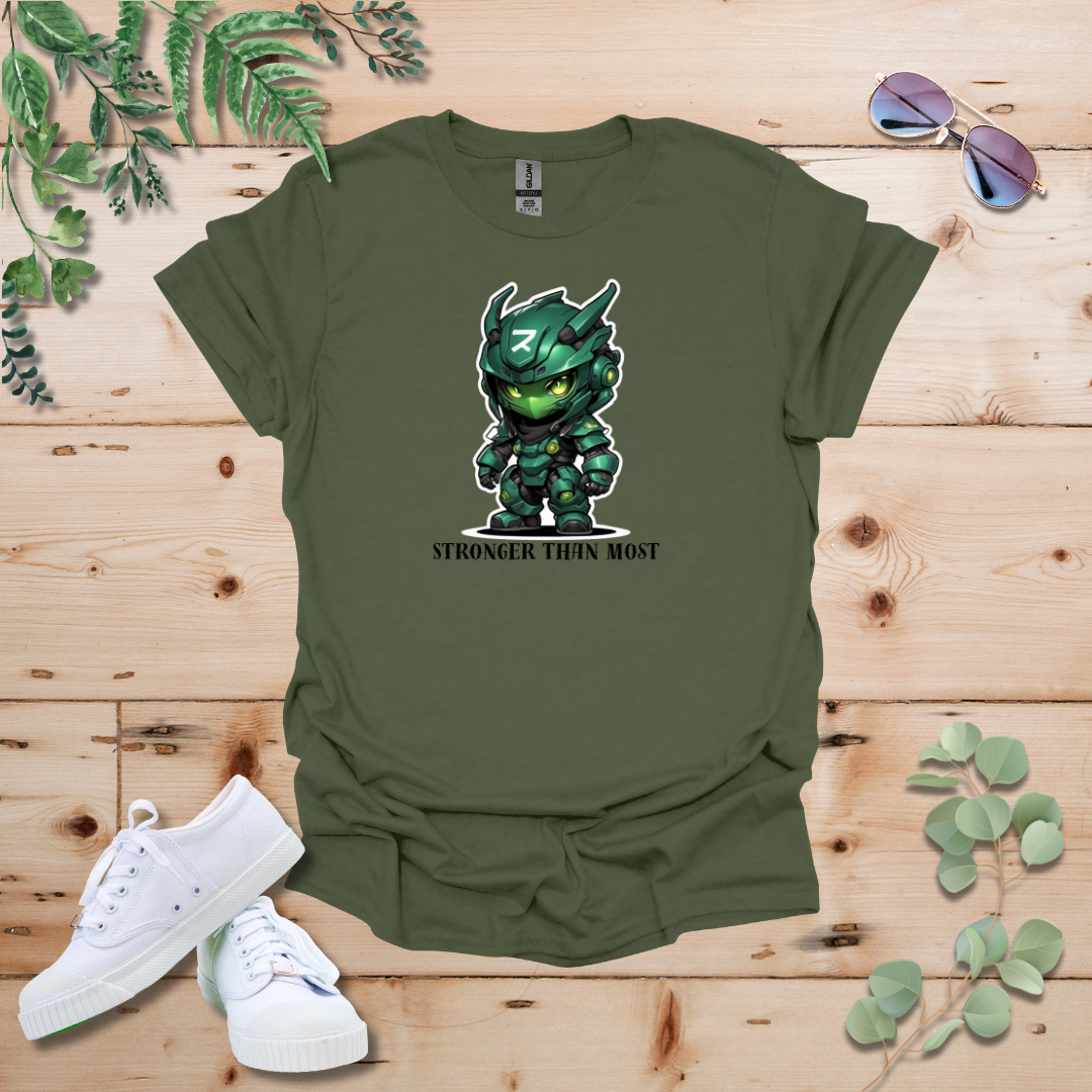 Faceless Tech Chibi Green Dragon - Stronger Than Most Tshirt