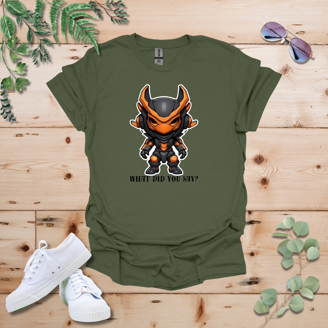 Faceless Tech Chibi Orange Dragon - What Did You Say? Tshirt