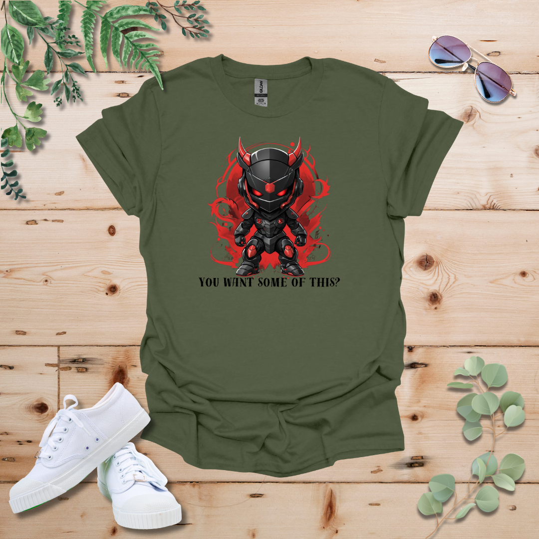Faceless Tech Chibi Red Dragon - You Want Some Of This? Tshirt