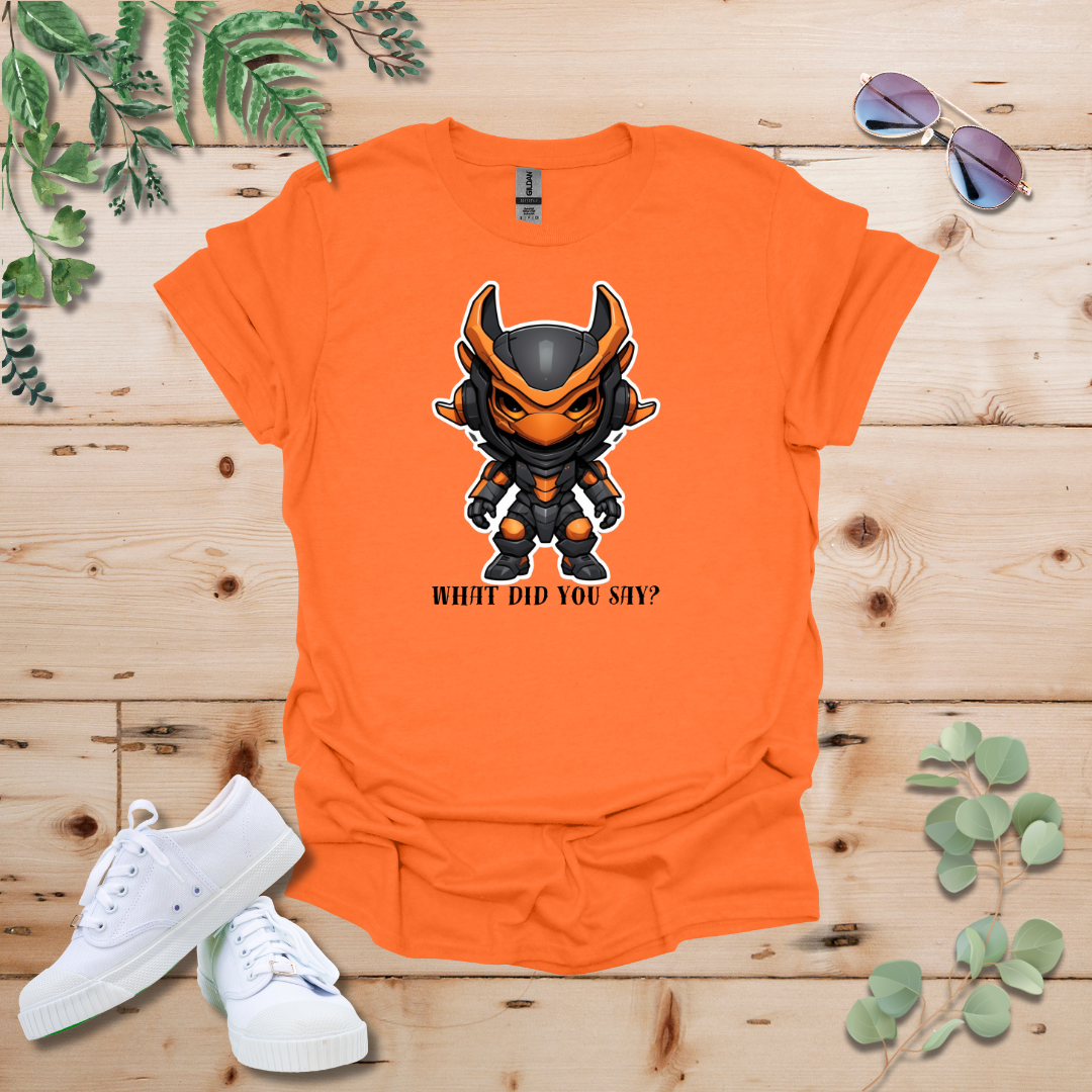Faceless Tech Chibi Orange Dragon - What Did You Say? Tshirt