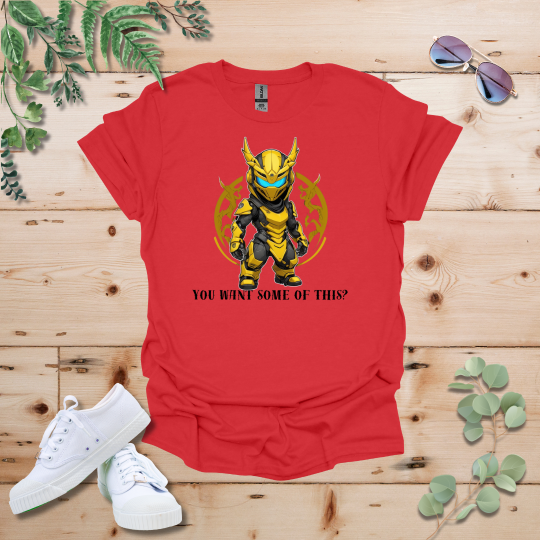 Faceless Tech Chibi Yellow Dragon - You Want Some Of This? Tshirt
