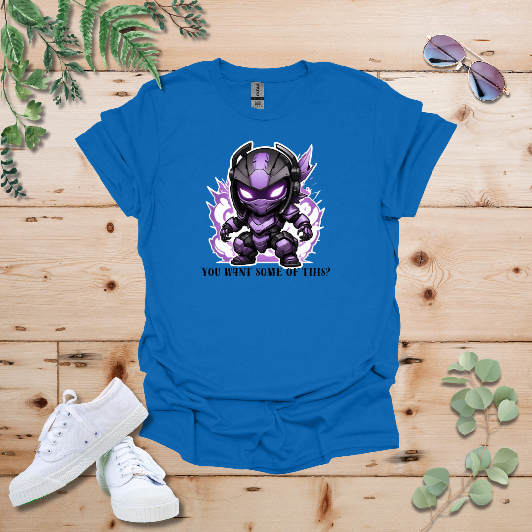 Faceless Tech Chibi Purple Dragon - You Want Some Of This? Tshirt