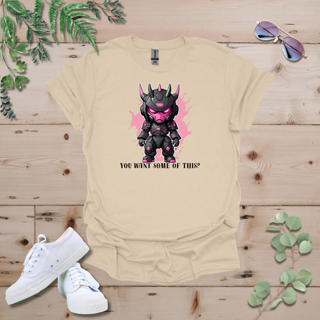 Faceless Tech Chibi Pink Dragon - You Want Some Of This? Tshirt