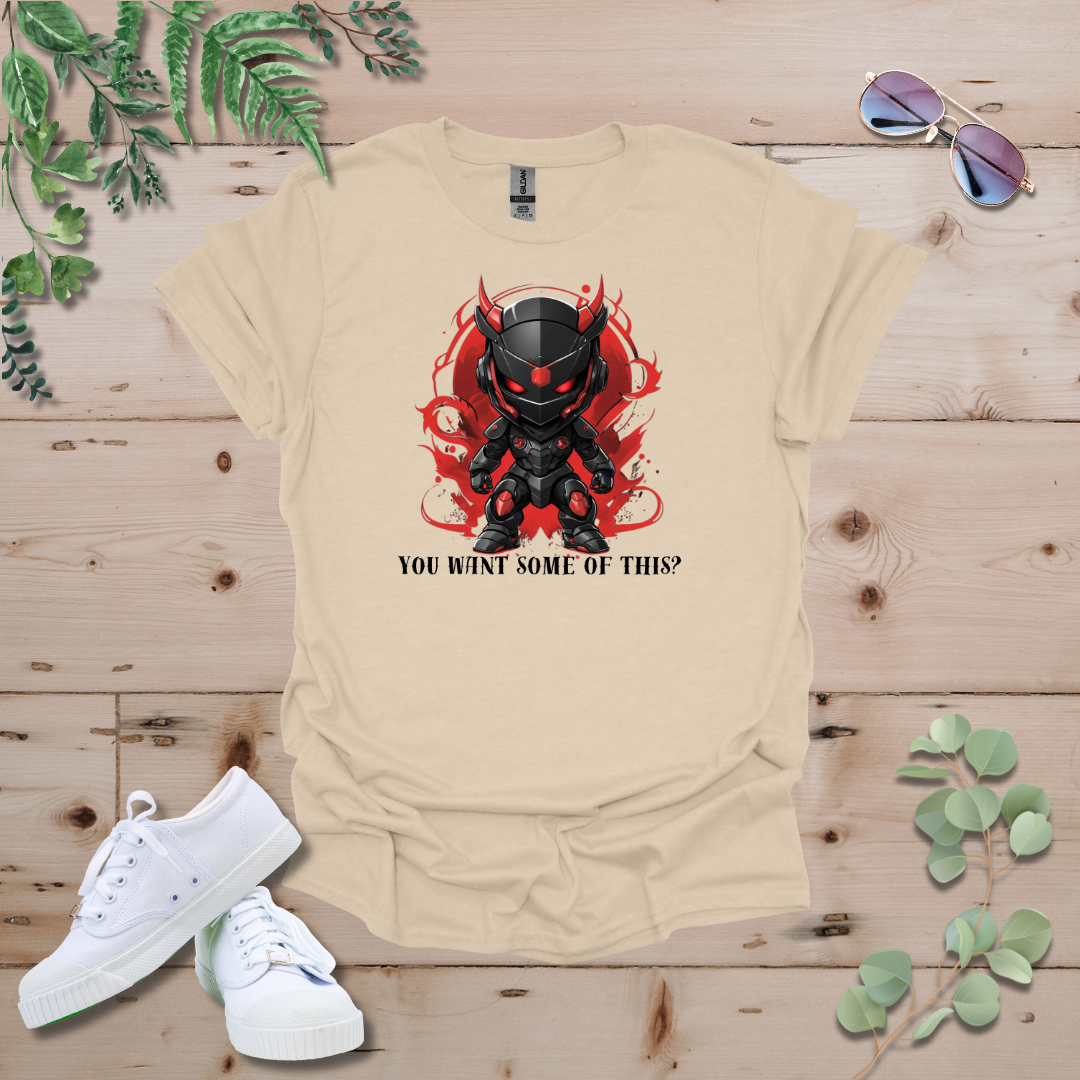Faceless Tech Chibi Red Dragon - You Want Some Of This? Tshirt