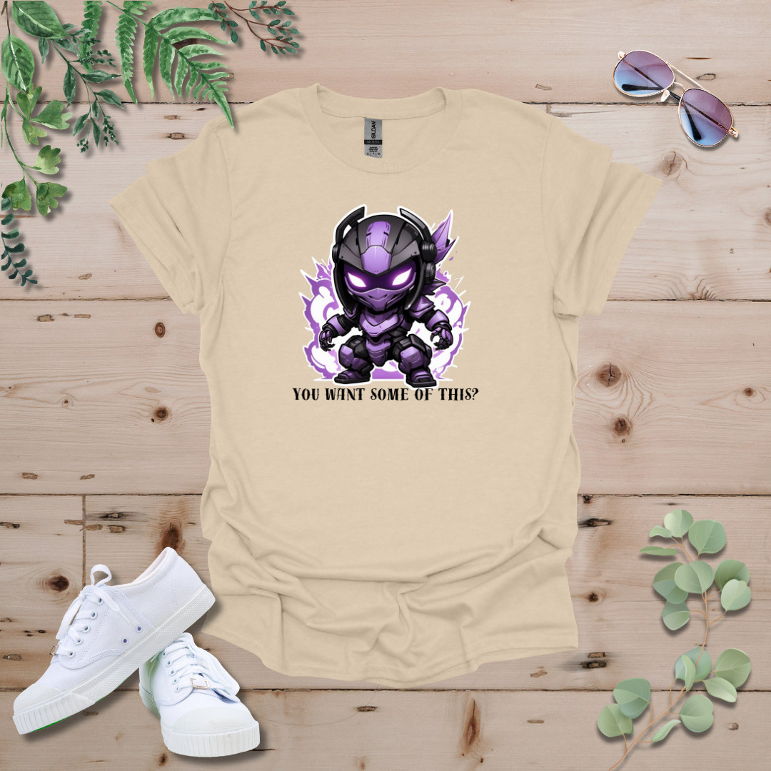 Faceless Tech Chibi Purple Dragon - You Want Some Of This? Tshirt