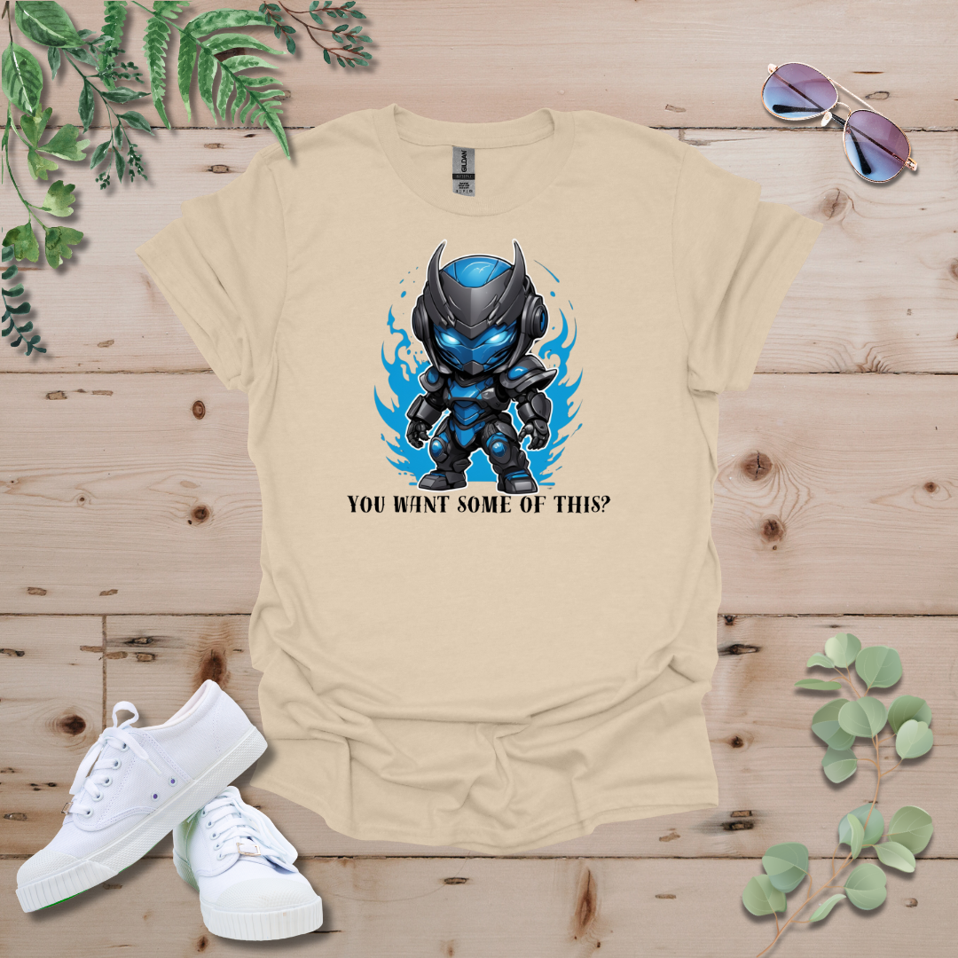 Faceless Tech Chibi Blue Dragon - You Want Some Of This? Tshirt
