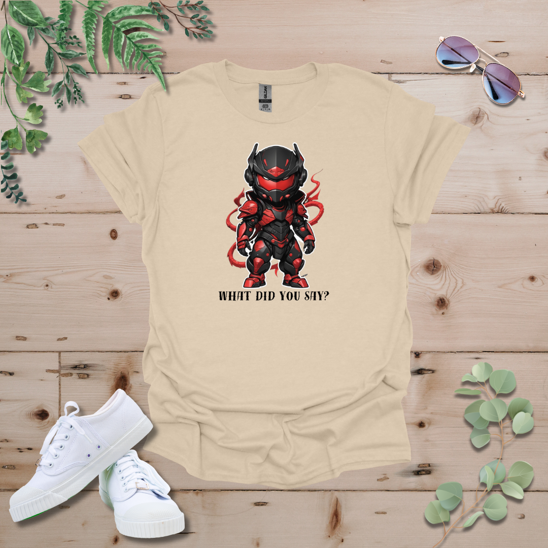 Faceless Tech Chibi Red Dragon - What Did You Say? Tshirt
