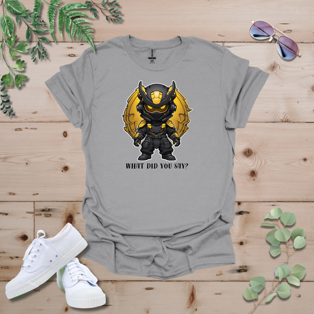 Faceless Tech Chibi Yellow Dragon - What Did You Say? Tshirt