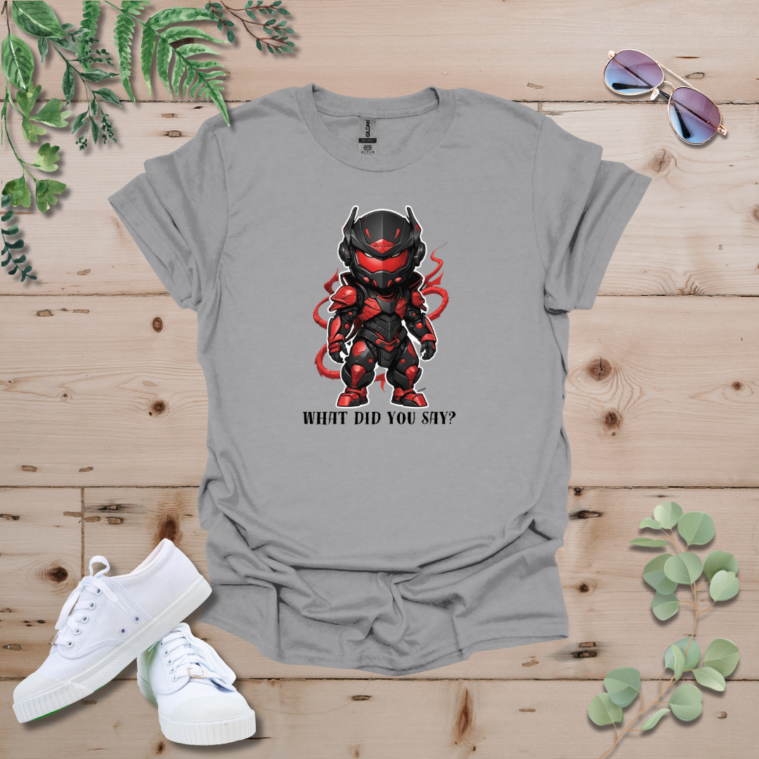 Faceless Tech Chibi Red Dragon - What Did You Say? Tshirt