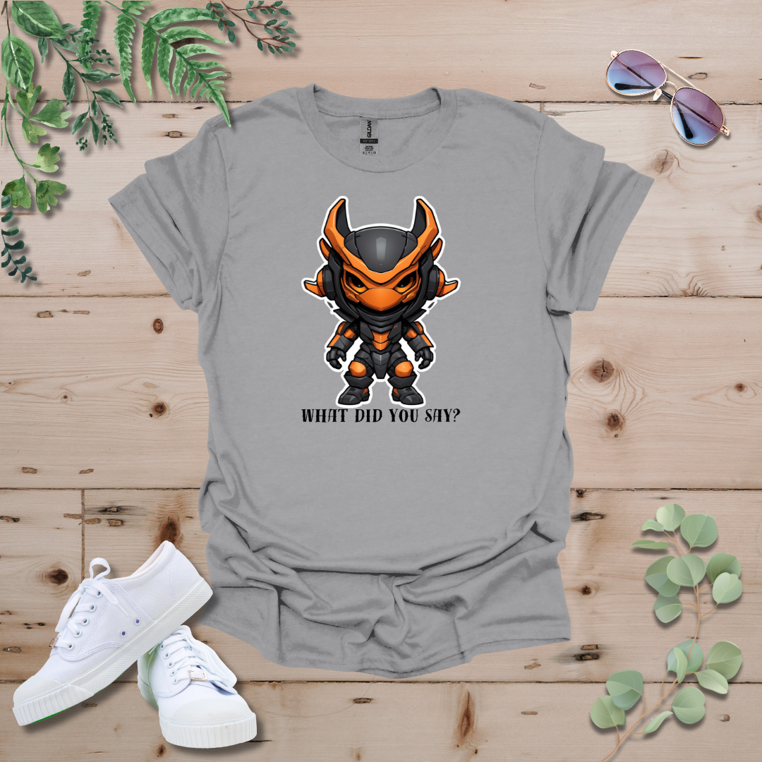 Faceless Tech Chibi Orange Dragon - What Did You Say? Tshirt