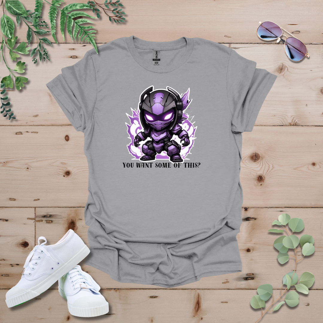 Faceless Tech Chibi Purple Dragon - You Want Some Of This? Tshirt