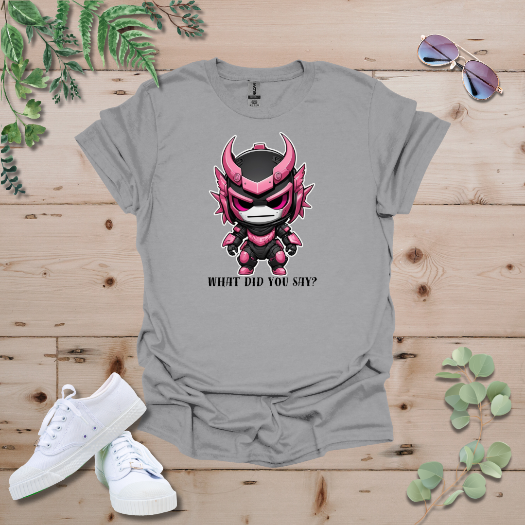 Faceless Tech Chibi Pink Dragon - What Did You Say? Tshirt