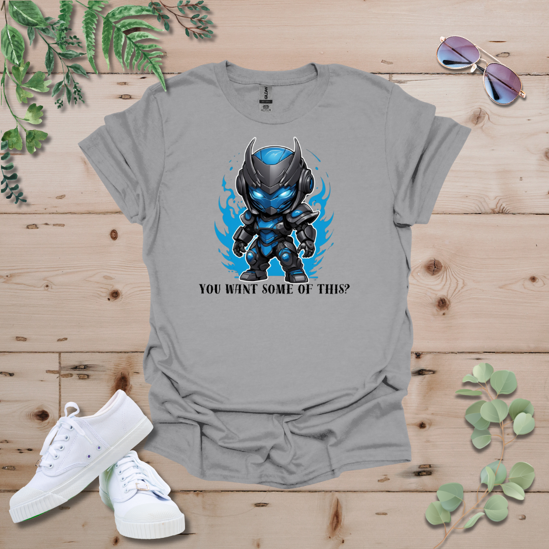 Faceless Tech Chibi Blue Dragon - You Want Some Of This? Tshirt
