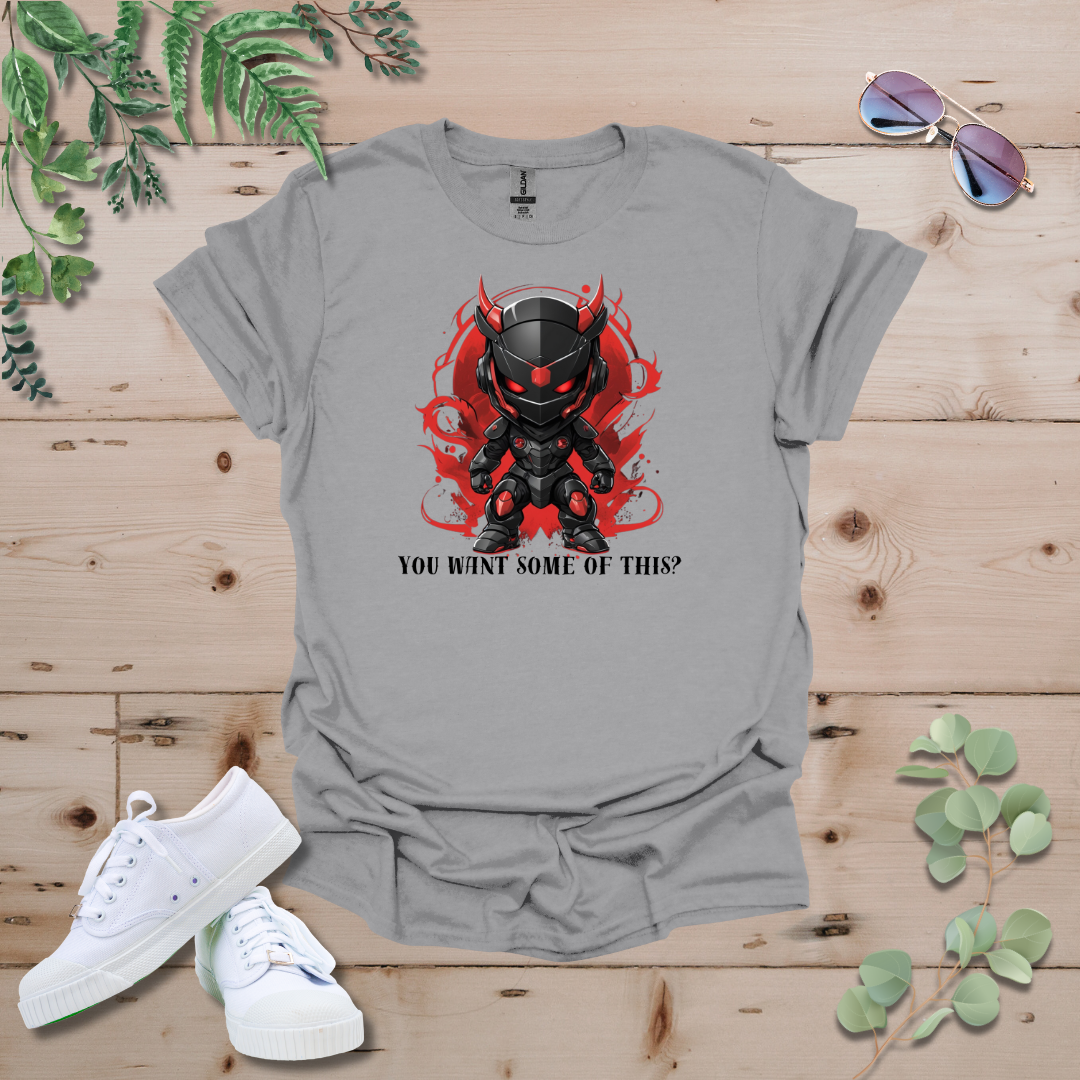 Faceless Tech Chibi Red Dragon - You Want Some Of This? Tshirt
