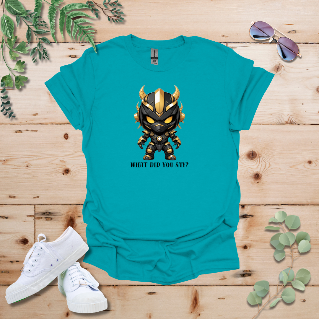 Faceless Tech Chibi Gold Dragon - What Did You Say? Tshirt
