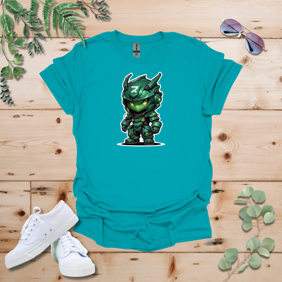 Faceless Tech Chibi Green Dragon Tshirt