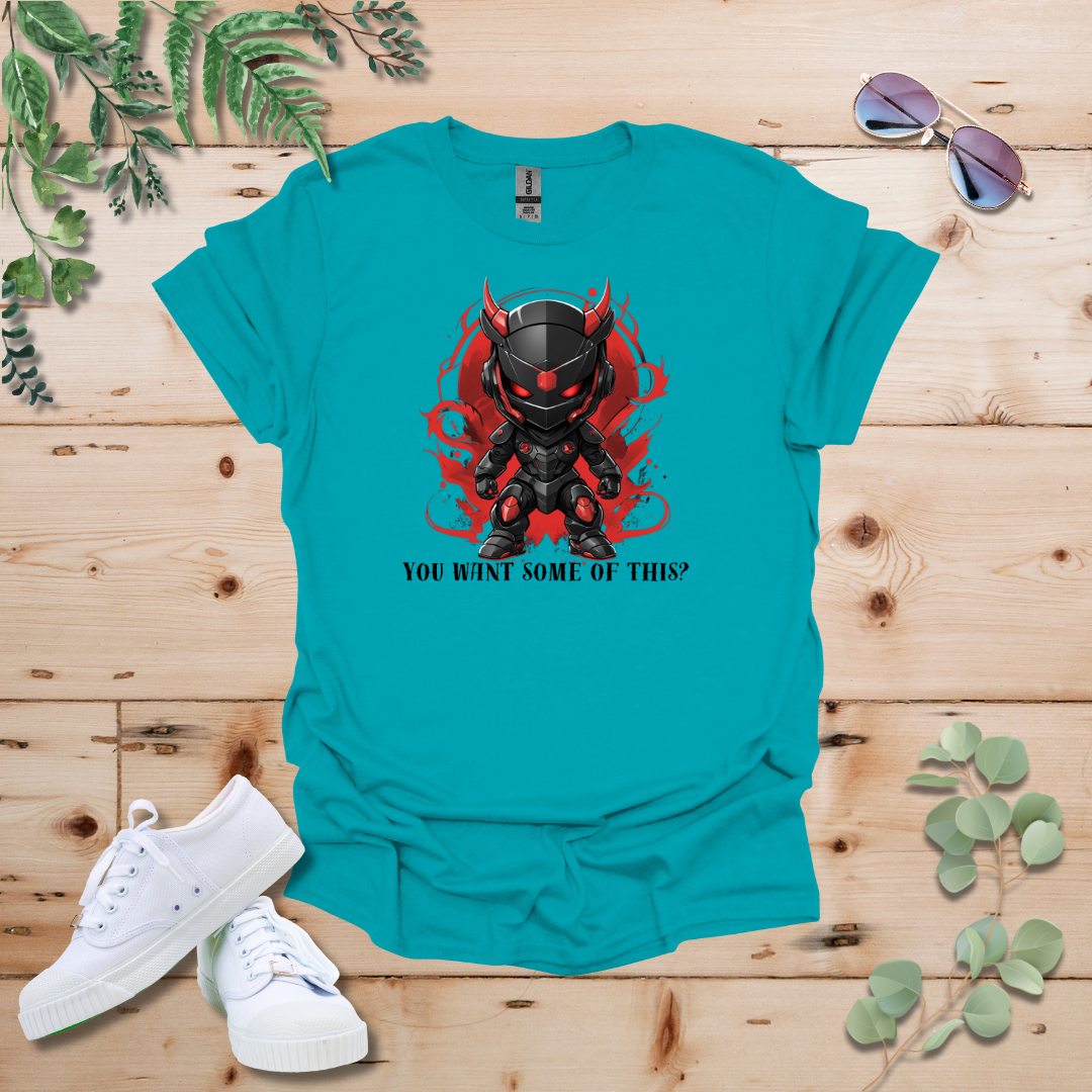 Faceless Tech Chibi Red Dragon - You Want Some Of This? Tshirt
