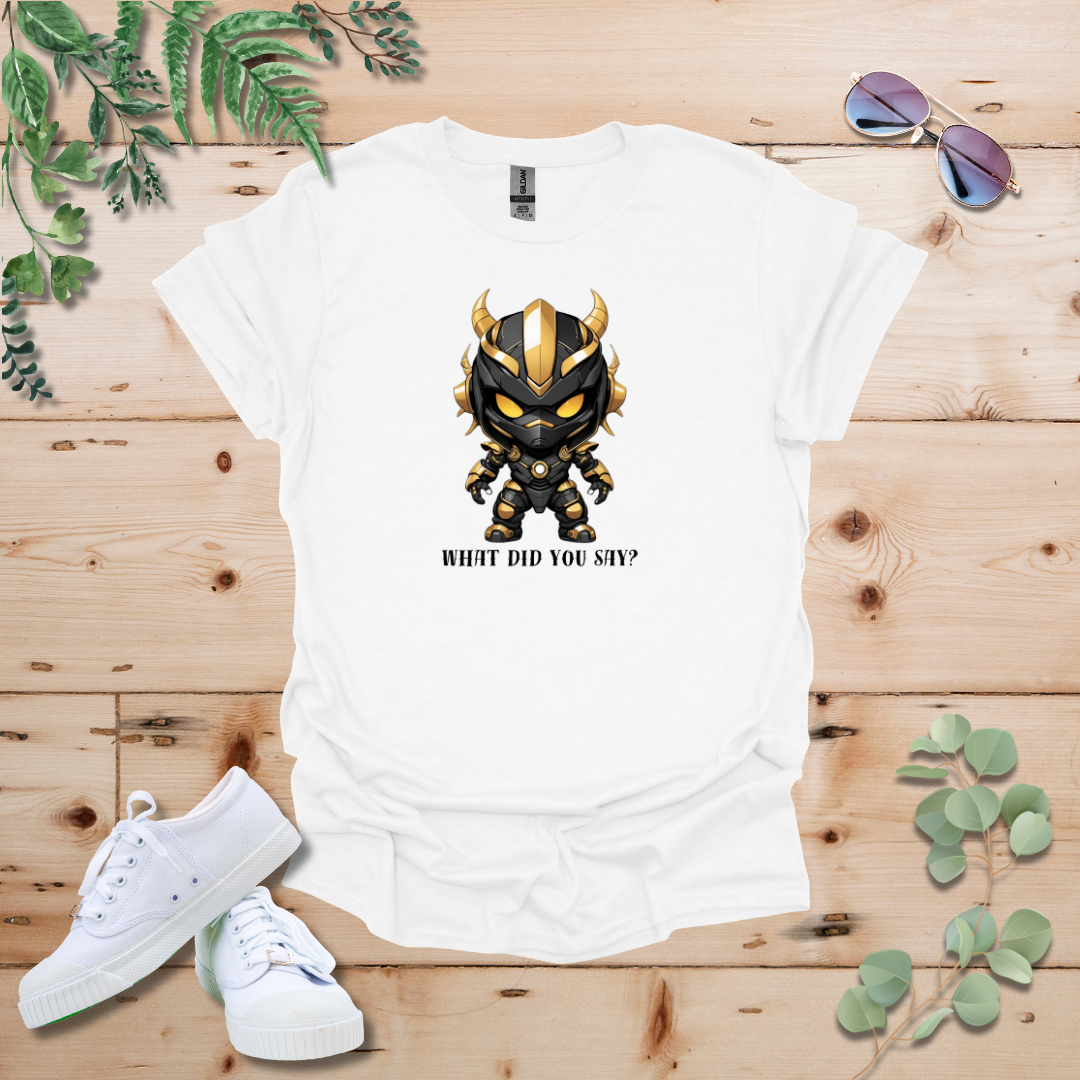 Faceless Tech Chibi Gold Dragon - What Did You Say? Tshirt