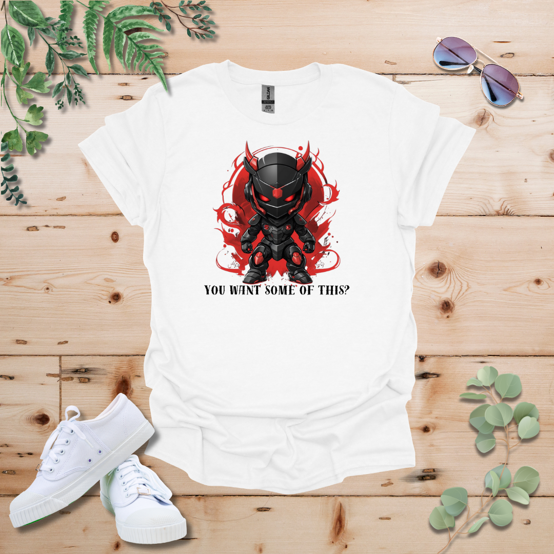 Faceless Tech Chibi Red Dragon - You Want Some Of This? Tshirt