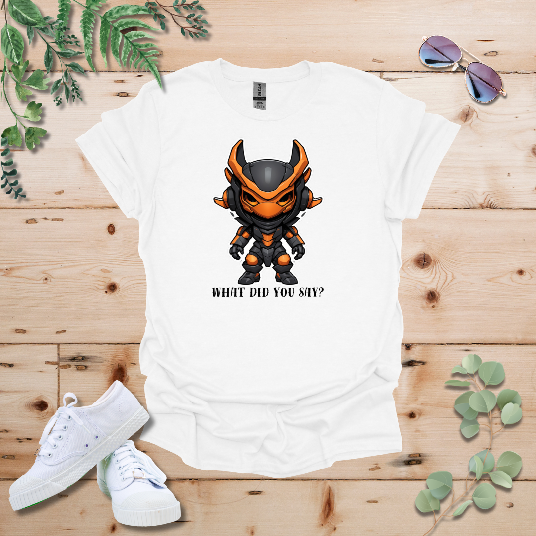 Faceless Tech Chibi Orange Dragon - What Did You Say? Tshirt