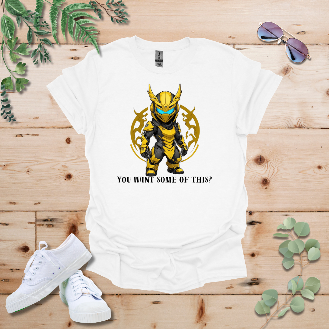 Faceless Tech Chibi Yellow Dragon - You Want Some Of This? Tshirt
