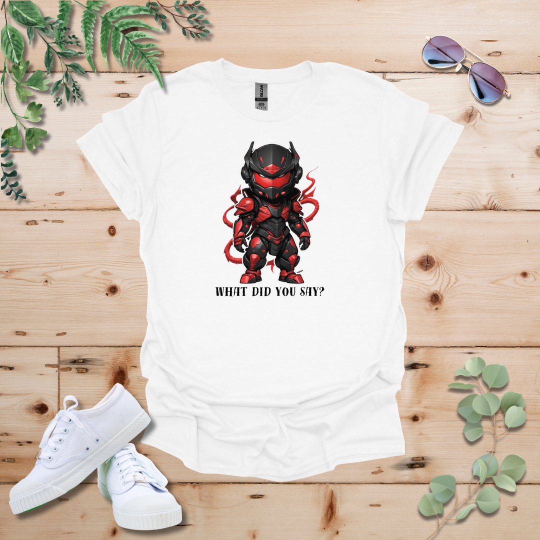 Faceless Tech Chibi Red Dragon - What Did You Say? Tshirt