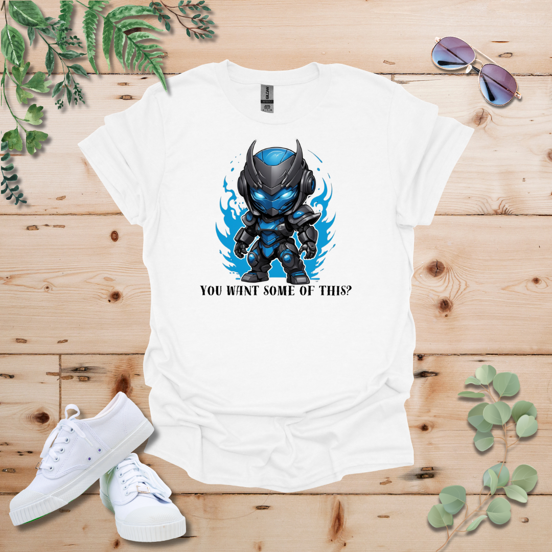 Faceless Tech Chibi Blue Dragon - You Want Some Of This? Tshirt