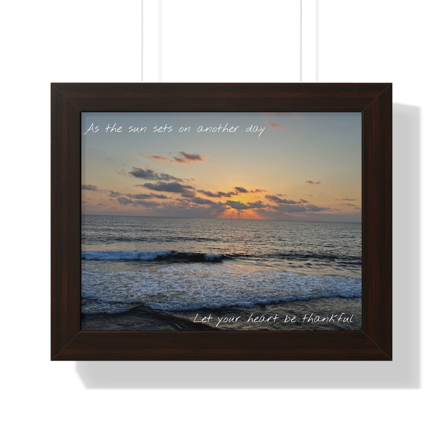 As the sun sets on another day let your heart be thankful Framed Horizontal Poster