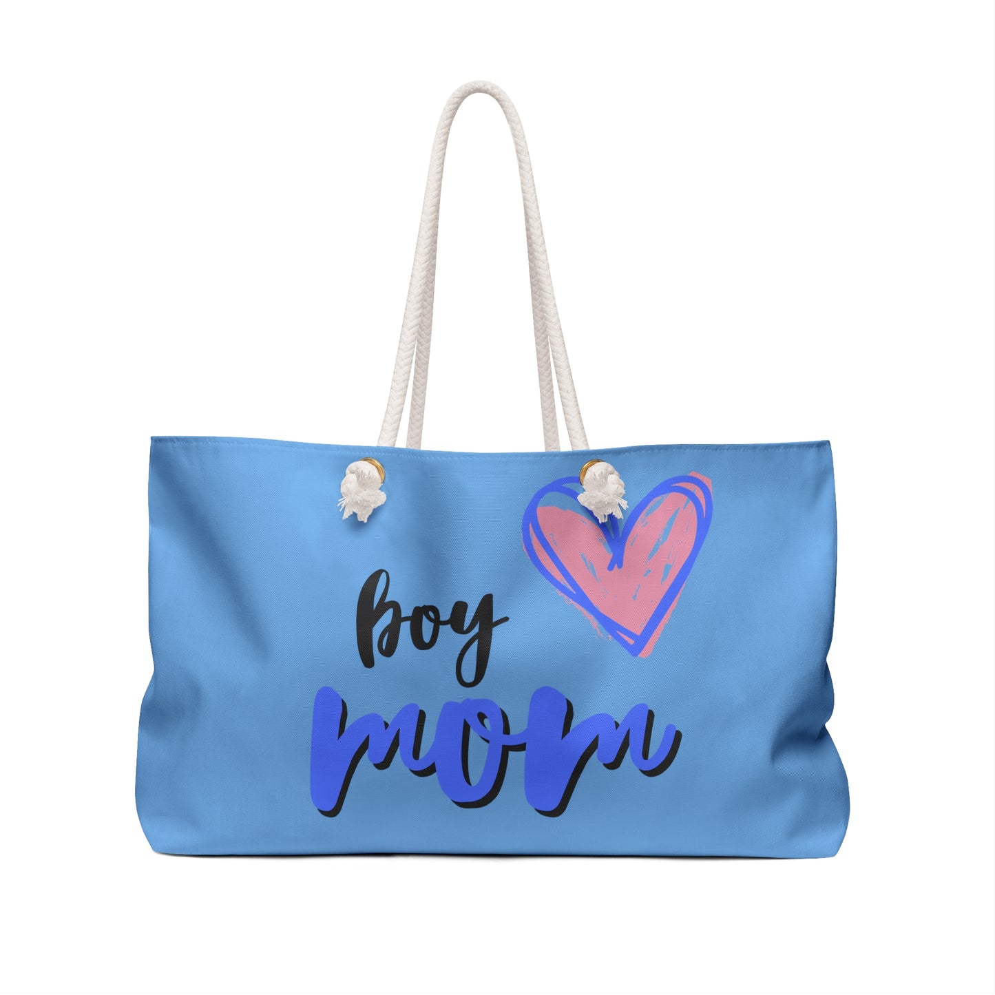 Boy Mom Weekender Bag with Heart Design