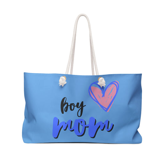 Boy Mom Weekender Bag with Heart Design