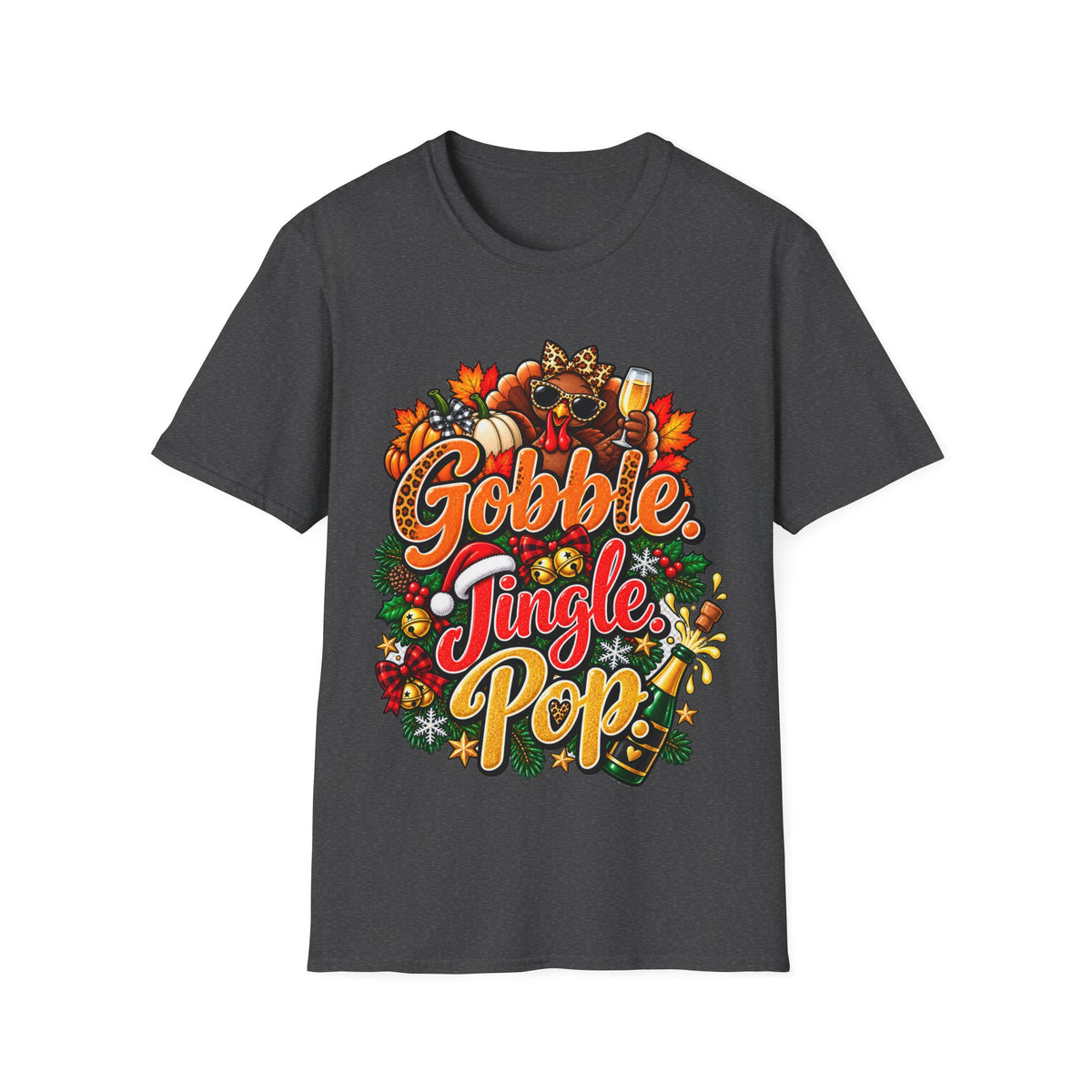 Gobble Jingle Pop Shirt – Funny Thanksgiving Christmas Holiday T-Shirt