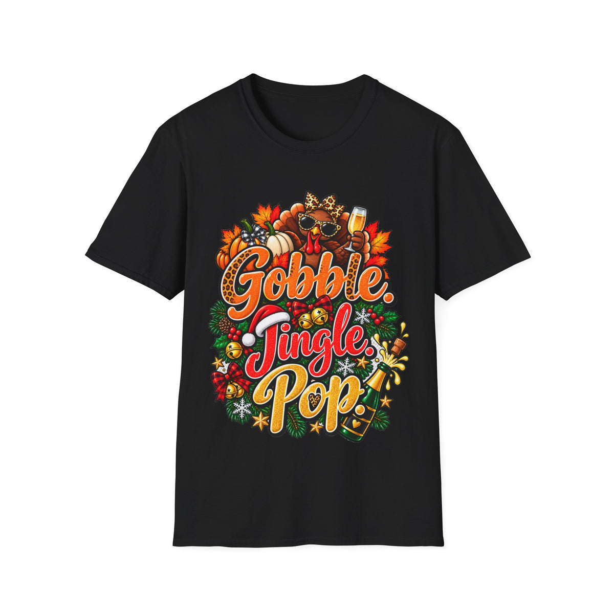 Gobble Jingle Pop Shirt – Funny Thanksgiving Christmas Holiday T-Shirt