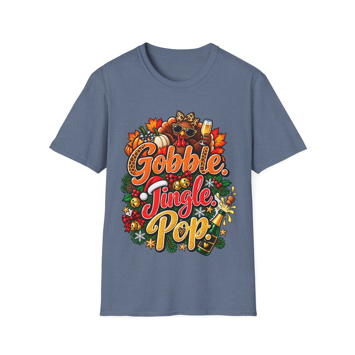 Gobble Jingle Pop Shirt – Funny Thanksgiving Christmas Holiday T-Shirt