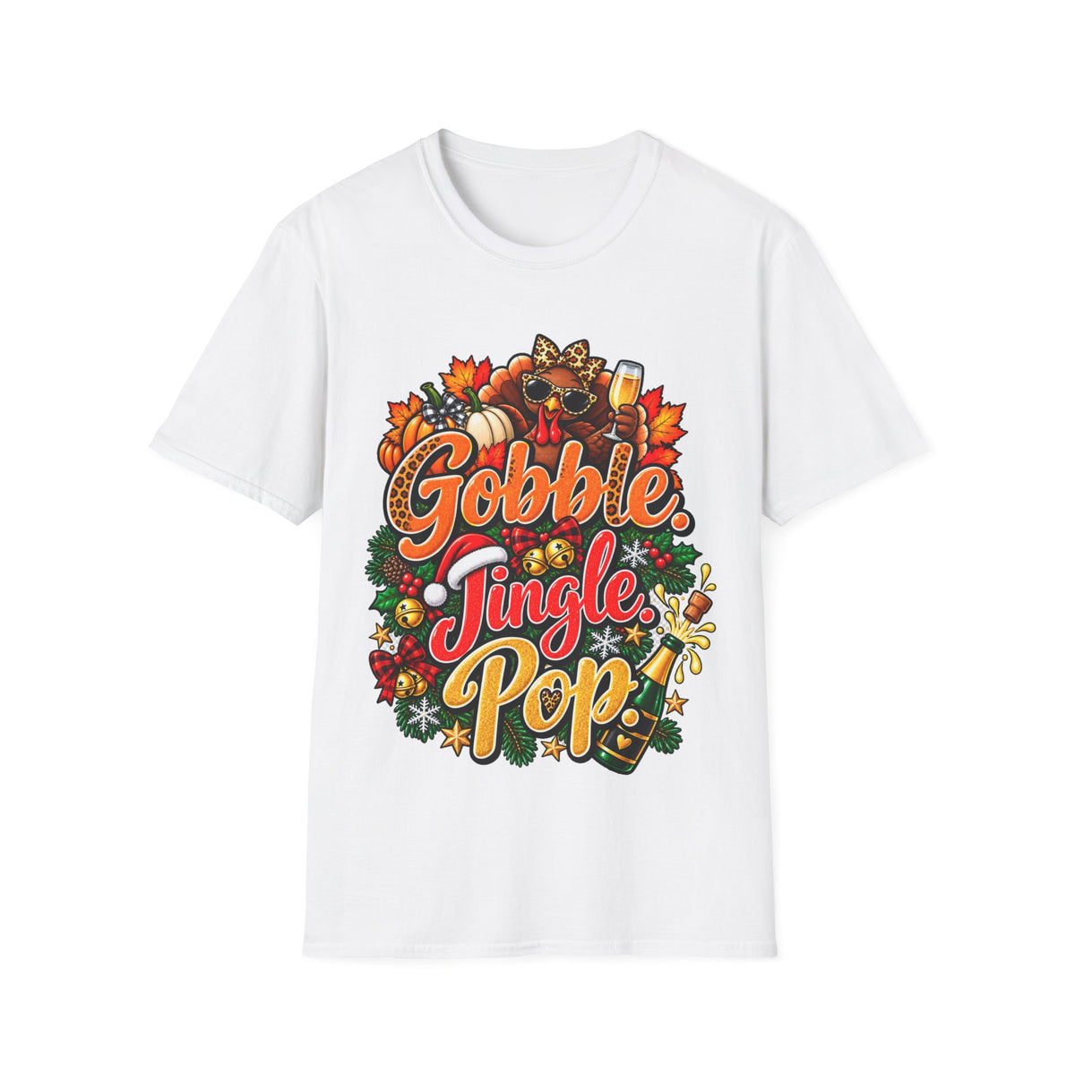 Gobble Jingle Pop Shirt – Funny Thanksgiving Christmas Holiday T-Shirt