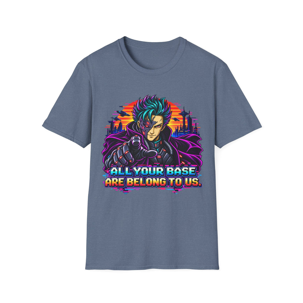 All Your Base Retro Gaming Graphic T-Shirt