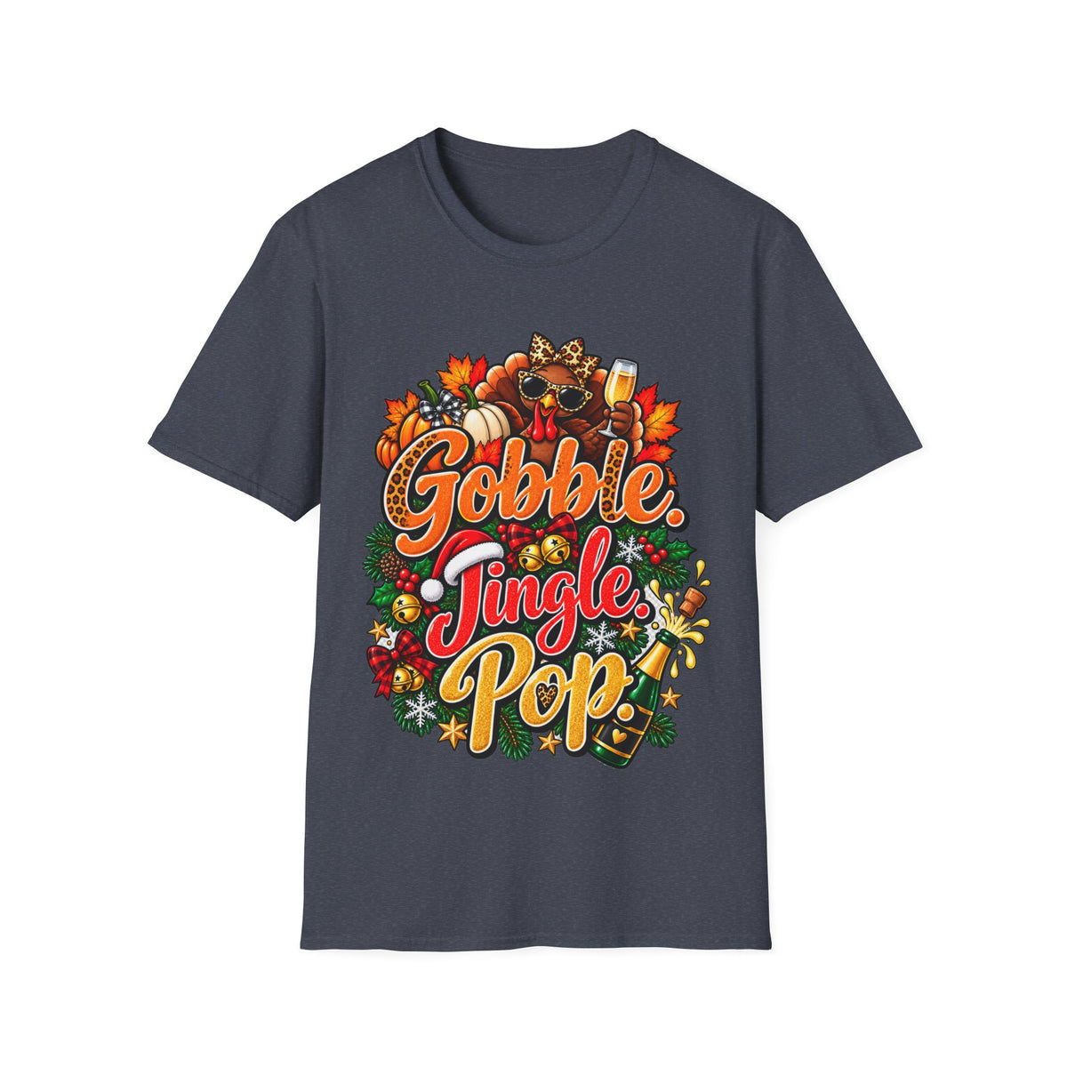 Gobble Jingle Pop Shirt – Funny Thanksgiving Christmas Holiday T-Shirt