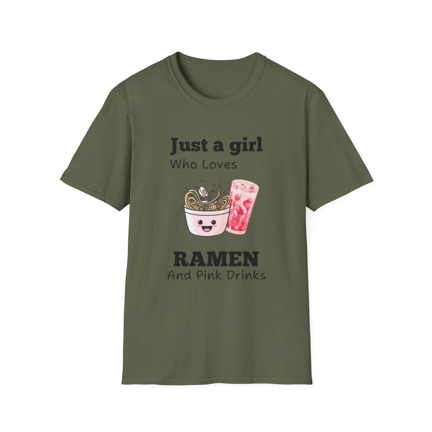 Just A Girl Who Loves Ramen and Pink Drinks Tshirt