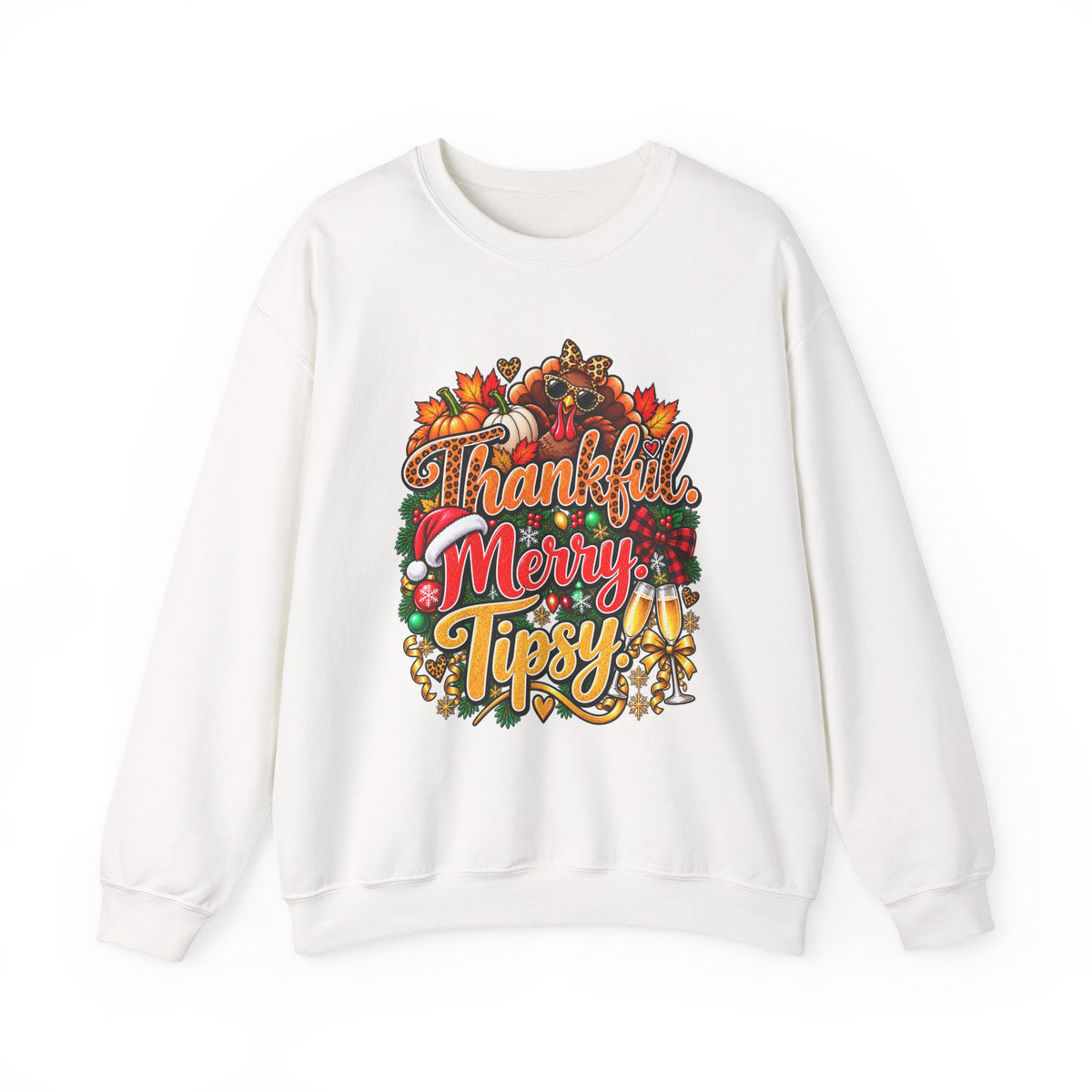 Thankful Merry Tipsy – Funny Holiday Sweatshirt