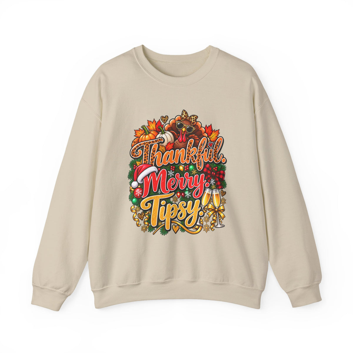 Thankful Merry Tipsy – Funny Holiday Sweatshirt