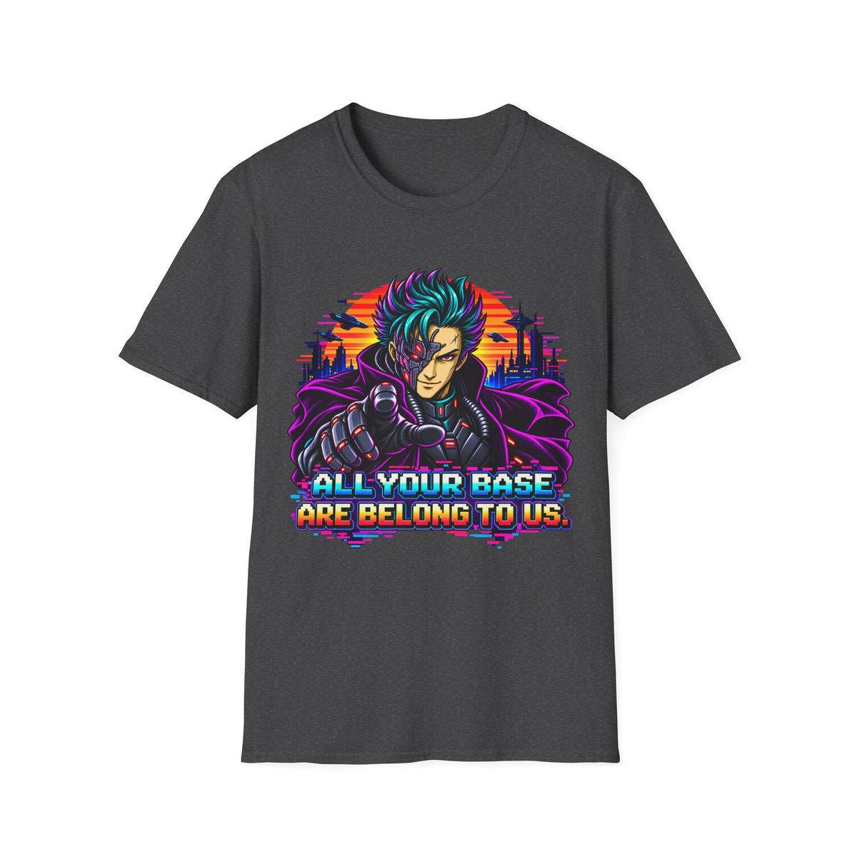 All Your Base Retro Gaming Graphic T-Shirt