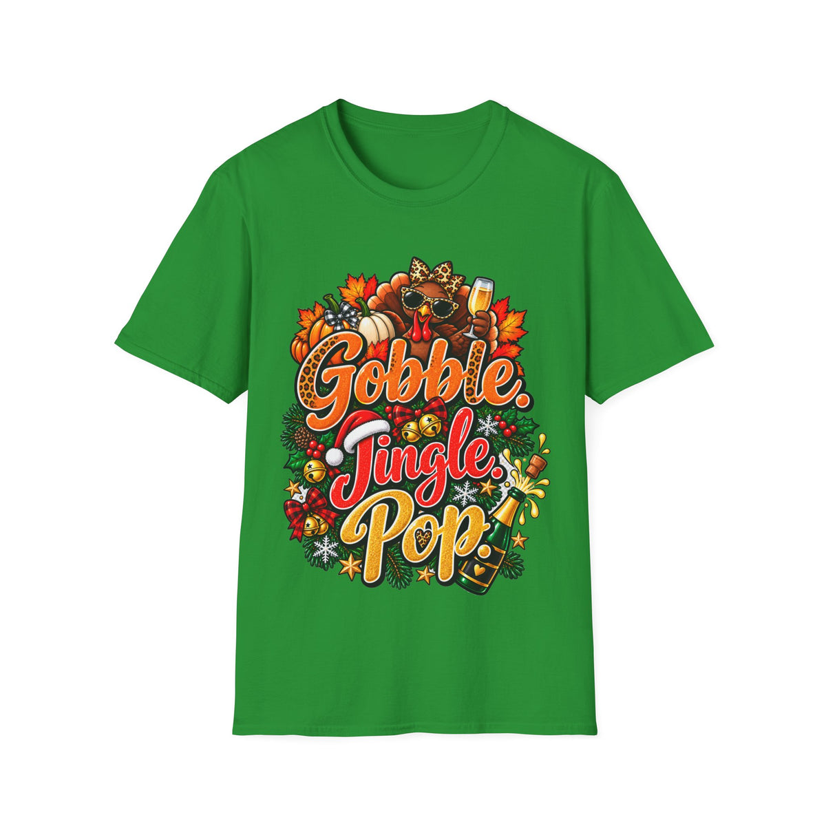 Gobble Jingle Pop Shirt – Funny Thanksgiving Christmas Holiday T-Shirt