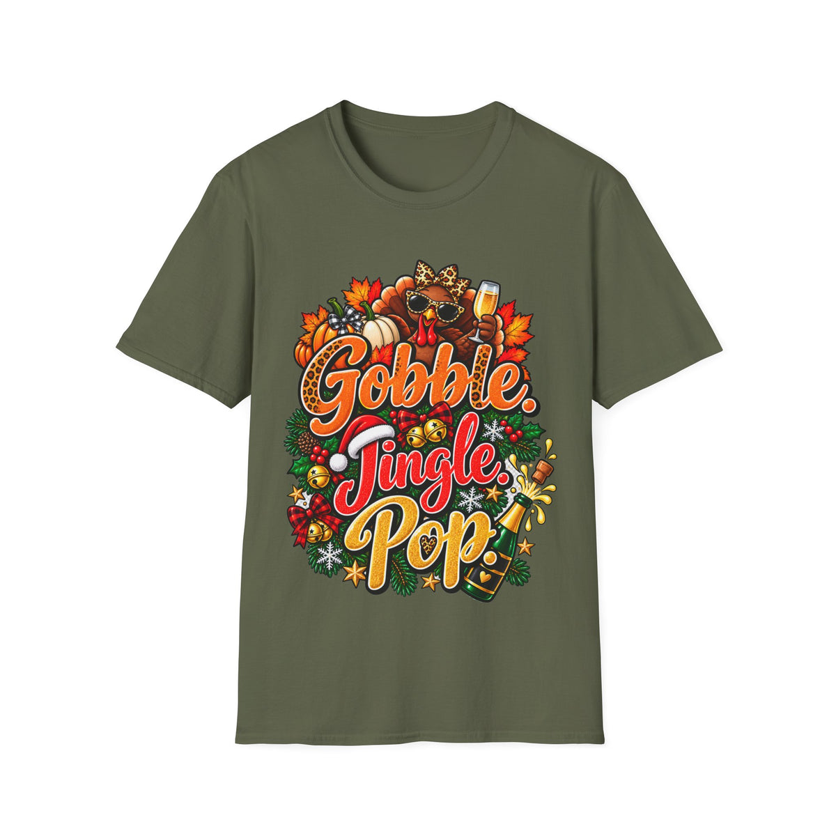 Gobble Jingle Pop Shirt – Funny Thanksgiving Christmas Holiday T-Shirt