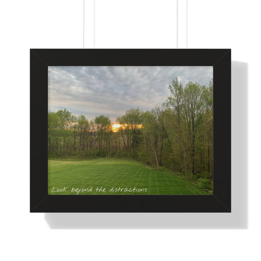 Look beyond the distractions Framed Horizontal Poster