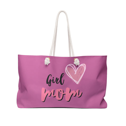Girl Mom Weekender Bag with Heart Design