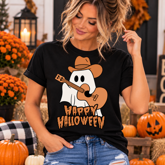Happy Halloween Country Ghost Graphic T-Shirt