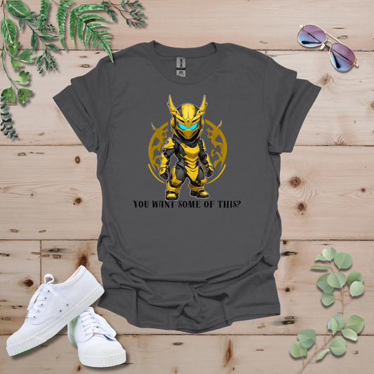 Faceless Tech Chibi Yellow Dragon - You Want Some Of This? Tshirt