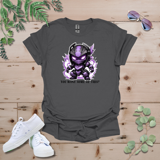 Faceless Tech Chibi Purple Dragon - You Want Some Of This? Tshirt